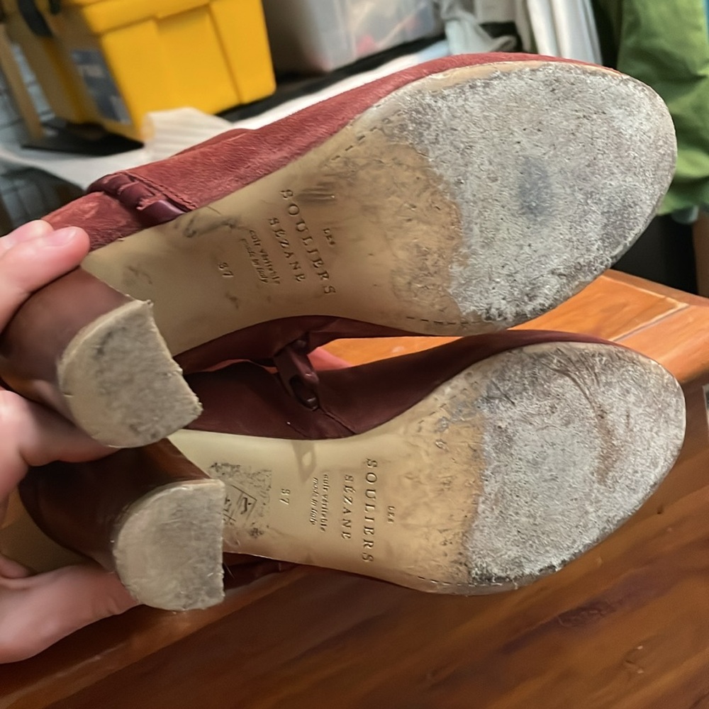 LES SOULIERS SEZANE Gabriella Rust Suede Tall Boot - Picture 5 of 10